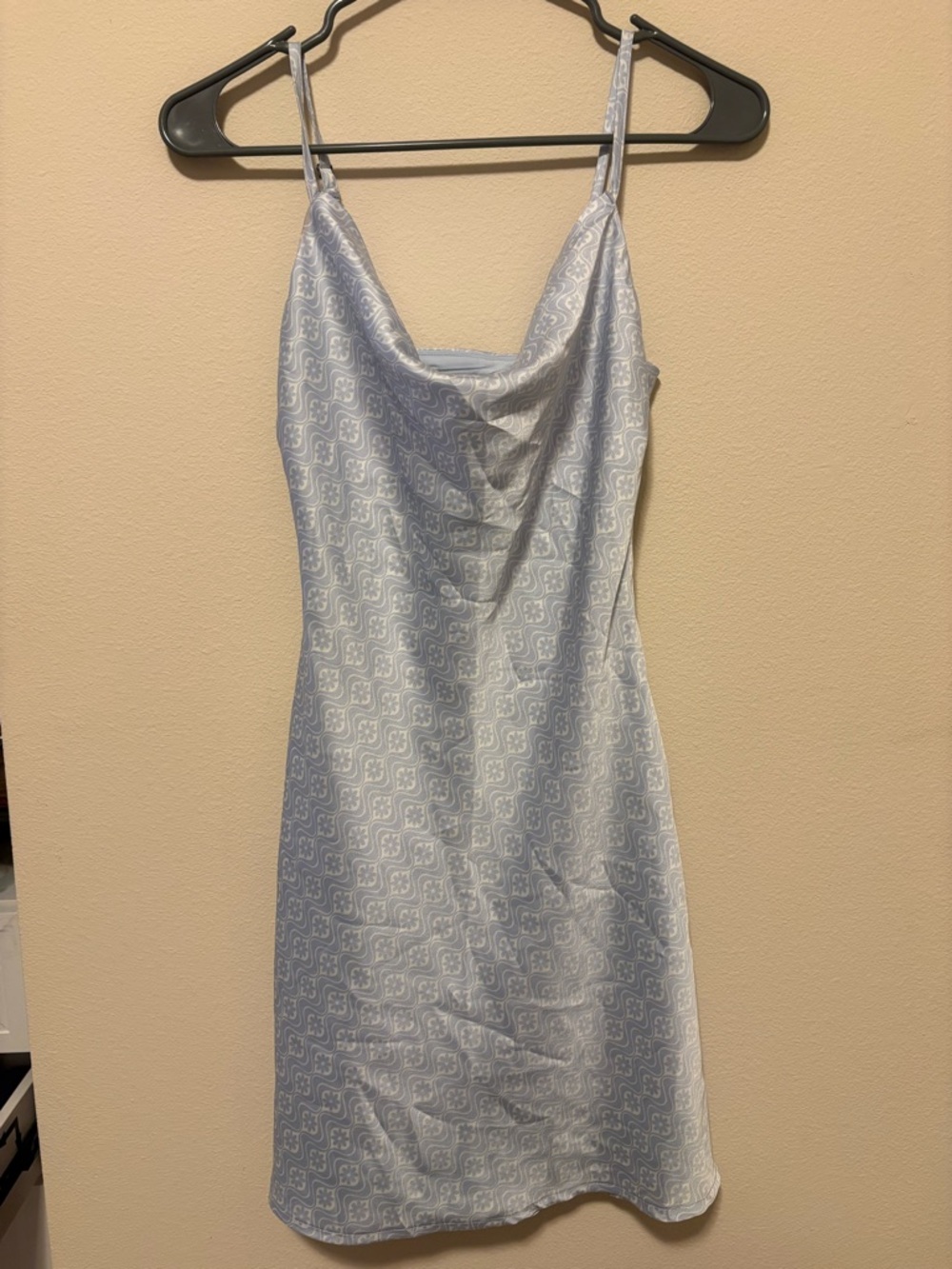 Hollister Light Blue Printed Slip Mini Dress